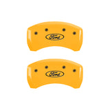 MGP 4 Caliper Covers Engraved Front & Rear Oval logo/Ford Yellow finish black ch - 10222SFRDYL