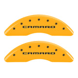 MGP 4 Caliper Covers Engraved Front & Rear Gen 5/Camaro Yellow finish black ch - 14241SCA5YL