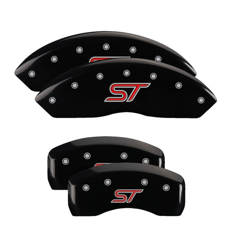 MGP 4 Caliper Covers Engraved Front & Rear ST Black finish silver ch - 10231SSTOBK