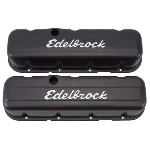 Edelbrock Valve Cover Signature Series Chevrolet 1965 and Later 396-502 V8 Tall Black - 4683