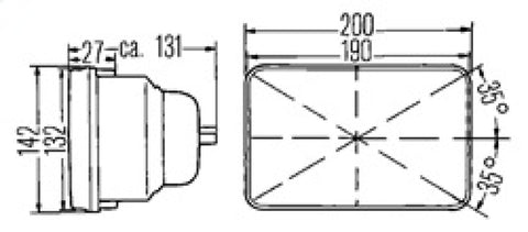 Hella E-Code 5in x 7in H4 Conversion Headlamp Kit - 003427861