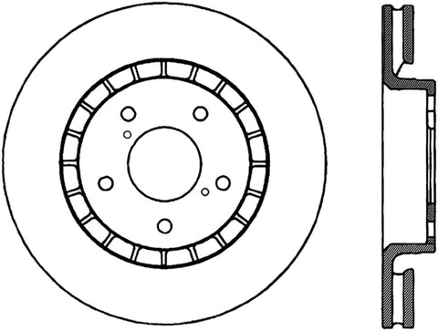 StopTech Power Slot 14-16 Lexus IS300/IS350 Front Right Slotted Cryo Rotor - Canada Spec - 126.44137CSR