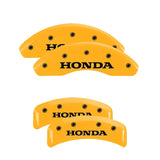 MGP 4 Caliper Covers Engraved Front & Rear Honda Yellow Finish Black Char 2003 Honda Element - 20076SHONYL