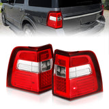 ANZO 07-17 For Expedition LED Taillights w/ Light Bar Chrome Housing Red/Clear Lens - 311410