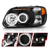 ANZO 1995-2001 Ford Explorer Projector Headlights w/ Halo Black 1 pc - 111132