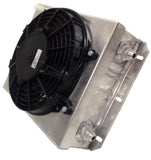 CSF Dual Fluid Bar & Plate HD Oil Cooler w/9in SPAL Fan (1/3 & 2/3 Partition) - 13.8in L x 10in H - 8026