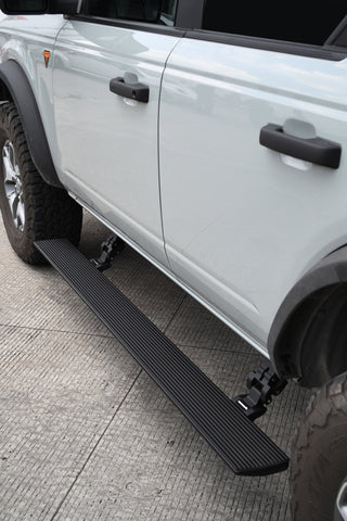 Go Rhino 21-23 Ford Bronco 4dr E-BOARD E1 Electric Running Board Kit (No Drill) - Tex. Blk - 20412974PC