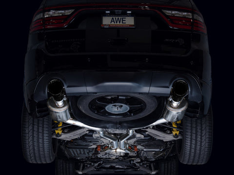 AWE Tuning 18-23 Dodge Durango SRT & Hellcat Touring Edition Exhaust - Diamond Black Tips - 3015-33952