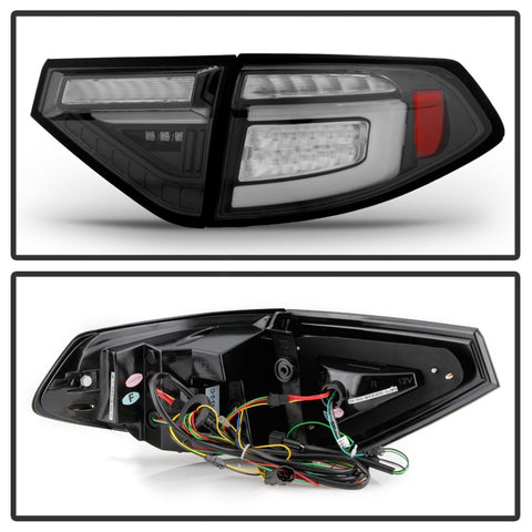 Spyder 08-14 Subara Impreza WRX Hatchback LED Tail Lights Seq Signal Black ALT-YD-SI085D-SEQ-BK - 5086730