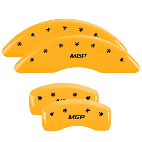 MGP 4 Caliper Covers Engraved Front & Rear MGP Yellow finish black ch - 22232SMGPYL