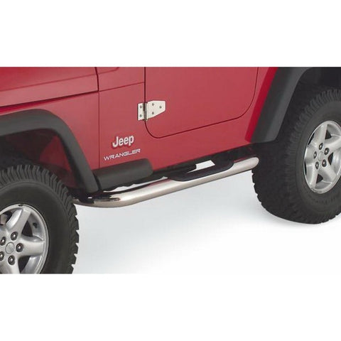 Rampage 1987-1995 Jeep Wrangler(YJ) 3 Inch Round Nerf Bar - Polished - 9425