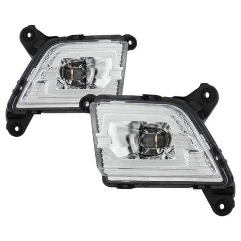 Spyder 19-20 Chevy Silverado 1500 OEM Style Full LED Fog Light w/Switch - Clear (Wont Fit RPO U12) - 5086983