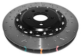 DBA 2004 STi 10 Stud Hole Front Drilled & Slotted 5000 Series 2 Piece Rotor Assembled w/ Black Hat - 5654BLKXS-10