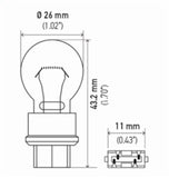 Hella Bulb 3157 12V 27/7W W2.5x16q S8 - 3157