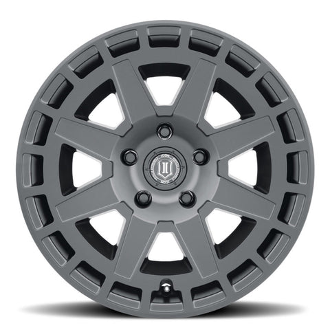 ICON Compass 17x8.5 5x5 -6mm Offset 4.5in BS Satin Black Wheel - 3217857345SB