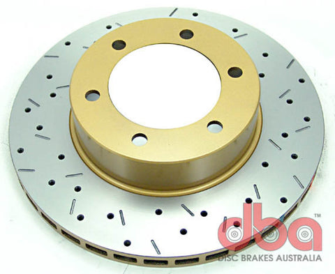 DBA 7/96+Toyota Landcruiser 90 Series Front Drilled & Slotted 4000 Series Rotor - 4792XS