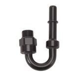 Russell Performance Adapter Fitting 3/8in SAE Quick Disc Male to #6 SAE Port Male Swivel 180Deg Blk - 644013