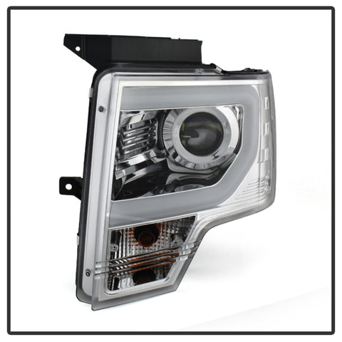 Spyder Ford F150 09-14 Projector Headlights Halogen Model- Light Bar DRL Chrm PRO-YD-FF15009-LBDRL-C - 5077585