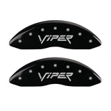 MGP 4 Caliper Covers Engraved Front Gen 2/Viper Engraved Rear Gen 2/Snake Black finish silver ch - 12203SSNPBK