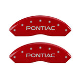 MGP 4 Caliper Covers Engraved Front & Rear 06-09 Pontiac Solstice Red Finish Silver Pontiac Logo - 18030SPOPRD