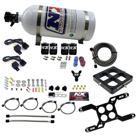 Nitrous Express Dominator Dual Stage Billet Crossbar Nitrous Kit (50-300 & 100-500HP) w/10lb Bottle - 66047-10