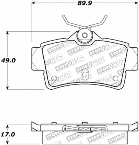 StopTech Street Select Brake Pads - Rear - 305.06270