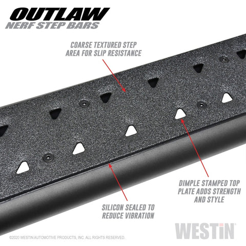 Westin 2020 Jeep Gladiator Outlaw Nerf Step Bars - Textured Black - 58-54165