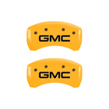 MGP 4 Caliper Covers Engraved Front & Rear GMC Yellow Finish Black Char 2019 GMC Arcadia - 34212SGMCYL