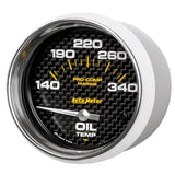 Autometer Marine Carbon Fiber Electric Oil Temperature Gauge 2-5/8in 140-300 Deg F - 200765-40