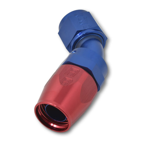 Russell Performance -12 AN Red/Blue 45 Degree Full Flow Hose End - 610120