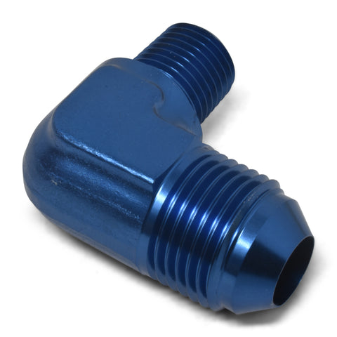 Russell Performance -4 AN to 1/4in NPT 90 Degree Flare to Pipe Adapter (Blue) - 660810