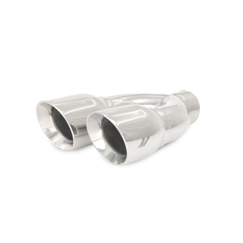 Mishimoto Universal Steel Muffler Tip 2.5in Inlet Dual Y Polished - MMEXH-TIP-QY25P