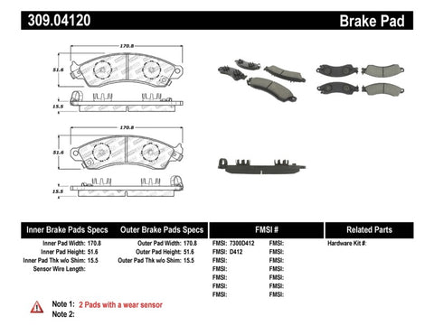 StopTech Performance Brake Pads - 309.04120