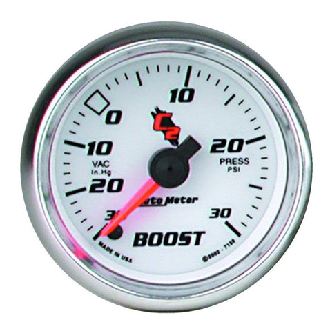 Autometer C2 52mm 30 PSI Electronic Boost/Vac Gauge - 7159