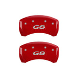 MGP 4 Caliper Covers Engraved Front Pontiac Engraved Rear G8 Red finish silver ch - 18011SPG8RD