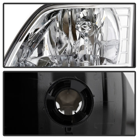 Xtune Ford F150 97-03 Crystal Headlights w/ Clear LED Corners Chrome HD-ON-FF15097-LED-SET-C - 5014191