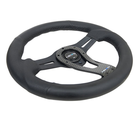 NRG Reinforced Steering Wheel (320mm) w/Carbon Center Spoke - RST-002RCF