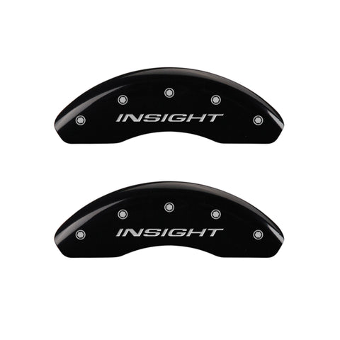 MGP Front set 2 Caliper Covers Engraved Front Insight Black finish silver ch - 20003FINSBK