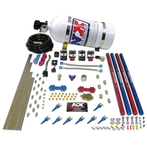 Nitrous Express Shark/Alc (250-650HP) 2 Solenoid Nitrous Kit w/10lb Bottle - 90005-10