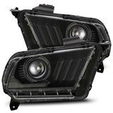 AlphaRex 10-12 Ford Mustang PRO-Series Projector Headlights Plank Style Black w/Top/Bottom DRL - 880112