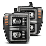 AlphaRex 08-10 Ford F250-550 PRO-Series Projector headlights Black w/Activ Light/Seq Signal - 880308