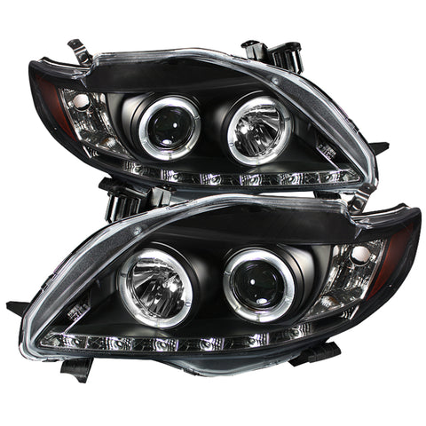 Spyder Toyota Corolla 09-10 Projector Headlights LED Halo DRL Blk High H1 Low H1 PRO-YD-TC09-DRL-BK - 5032515