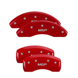 MGP 4 Caliper Covers Engraved Front & Rear EDGE/2015 Red finish silver ch - 10241SEDERD