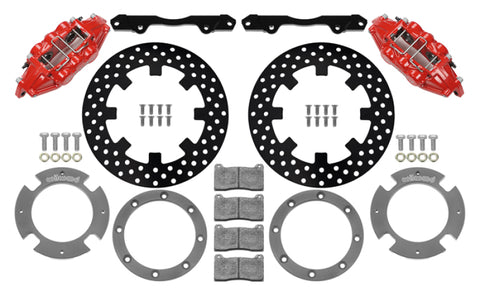 Wilwood 17-21 Can-Am X3RS Red 6-Piston Rear Kit 11.25in - Drilled Rotors - 140-16629-DR