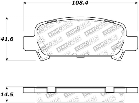 StopTech Street Touring 05-09 Subaru Legacy Rear Brake Pads - 308.07701