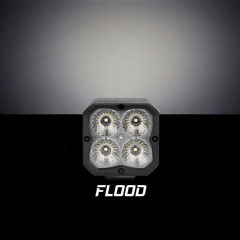 XK Glow XKchrome 20w LED Cube Light w/ RGB Accent Light - Flood Beam - XK065001-FL