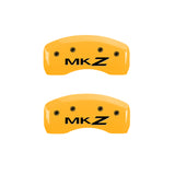 MGP 4 Caliper Covers Engraved Front Lincoln Engraved Rear MKZ Yellow finish black ch - 36018SLCZYL