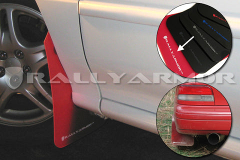 Rally Armor 93-01 Subaru Impreza RS Red UR Mud Flap w/ White Logo - MF2-UR-RD/WH