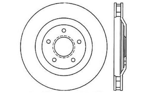 StopTech Power Slot 97-04 Chevy Corvette / 04 & 08 Cadillac XLR/XLR-V Front Left Drilled Rotors - 128.62059L