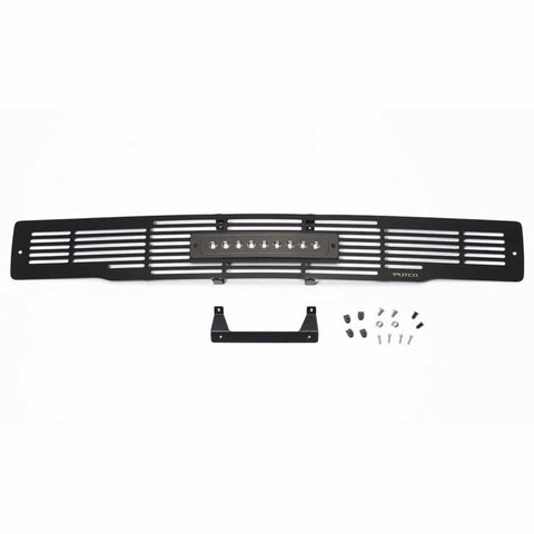 Putco 15-17 Ford F-150 - SS Black Bar Design w/10in Luminix Light Bar Bumper Grille Inserts - 87160L